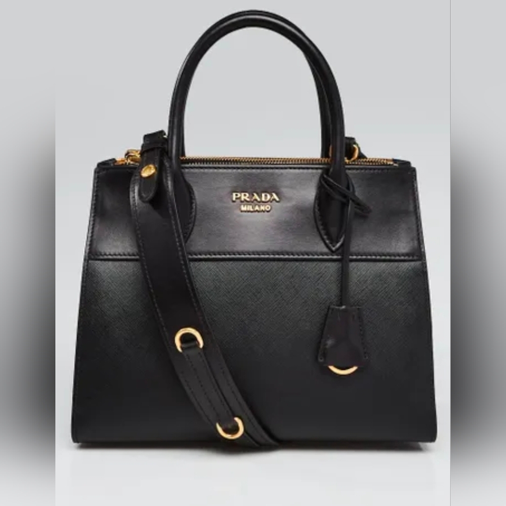 Prada Black Saffiano Leather Satchel